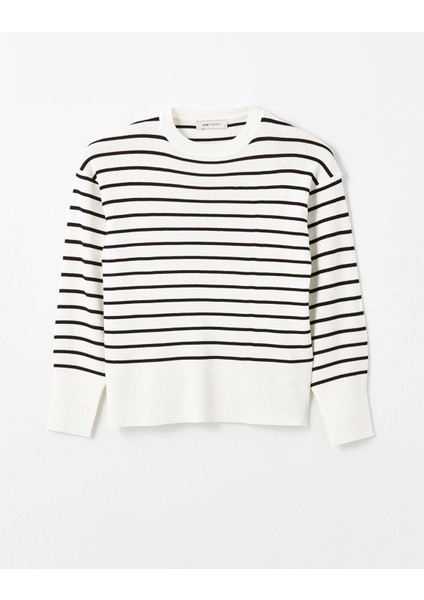 Yeni Sezon Bisiklet Yaka Çizgili Uzun Kollu Kadın Triko Kazak indirimleri