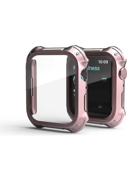 7 ile Uyumlu 41MM Için Tank Zırh Kasa ve Ekran Koruyucu 7 ile Uyumlu Köşelerdeki Airbag Dizaynı Düşmelere Karşı Maksimum Koruma Sağlar Talisman Gard Rosegold