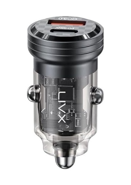 Transparent 45W Pd/qc Type C ve USB Çıkış Ultra Hızlı Mini Araç Şarj Cihazı L35 modelleri