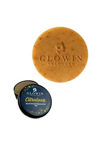 Glowin Skincare Citruluxé Kojik Asit Sabun Cilt Aydınlatma - Koyu Lekeler & Hiperpigmentasyon - C Vitamini, Zerdeçal, Kollajen, Hyalüronik Asit, E Vitamini, Shea Butter Içerir - Tüm Cilt Tipleri Için modelleri