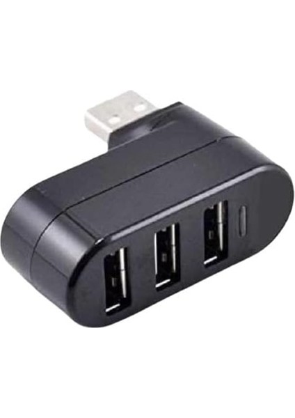 Temiz Pazar 3 Port 180 Dirsek USB Hub Çoğaltıcı Çoklayıcı USB 2.0 Çoklama