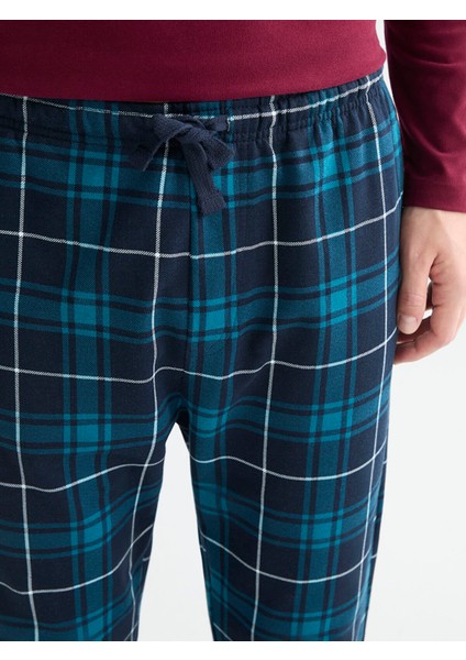 Yeni Sezon Standart Kalıp Ekose Erkek Pijama Alt modelleri