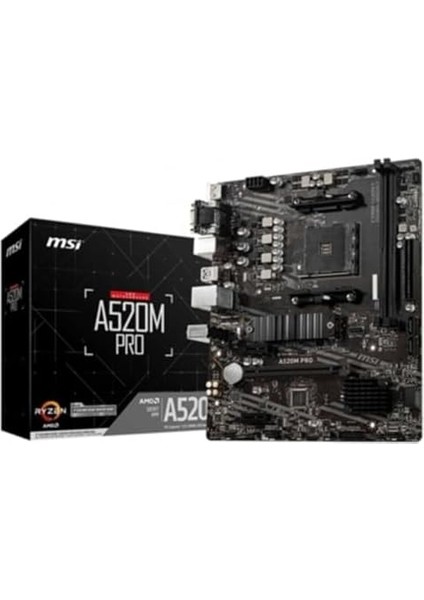 Msı A520M Pro Am4 Ddr4 4600(OC) VGA DVI HDMI M.2 Usb3.2 Matx Anakart fiyatları