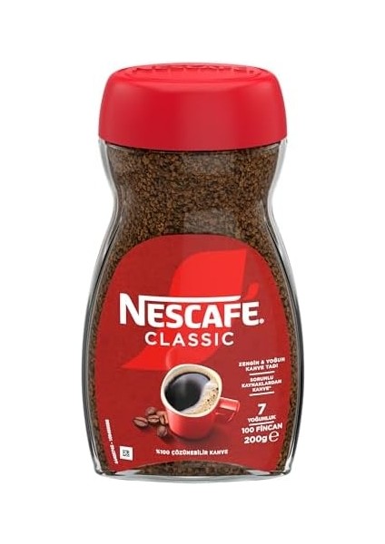 Nescafé Classic Çözünebilir Kahve Kavanoz, 200 G