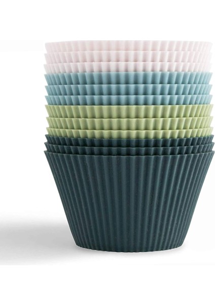 Muffin Pişirme Kalıbı 12 Adet Silikon Kek Kalıbı Çikolata ve Sade Kek (12 Adet)