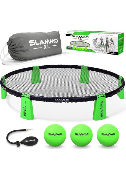 Slammo Xl Oyun Seti - Büyük 48 Inç Ağ - Yeni Başlayanlar, Genç Oyuncular Veya Oyunları Için Mükemmel, Yeşil