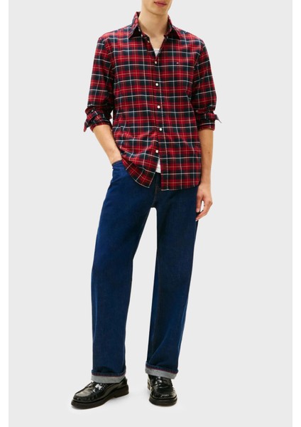 Pamuklu Regular Fit Uzun Kollu Ekoseli Gömlek Erkek Gömlek MW0MW41494 0qj fiyatları