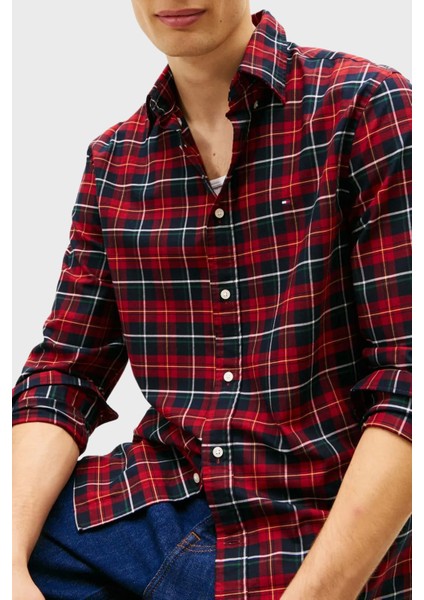 Pamuklu Regular Fit Uzun Kollu Ekoseli Gömlek Erkek Gömlek MW0MW41494 0qj modelleri