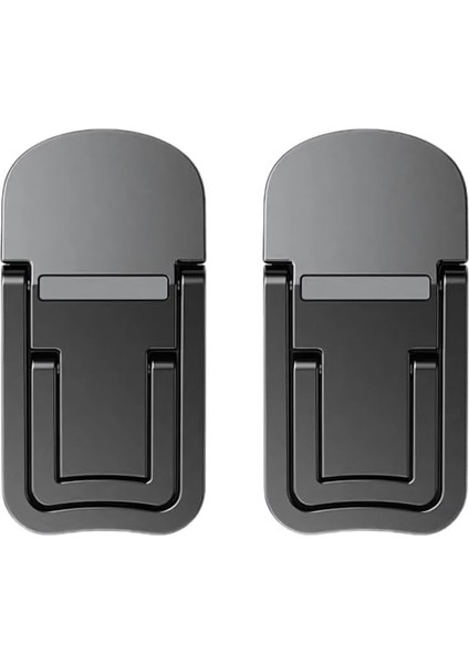 Metal 2 Adet 7mm 3m Yapışkanlı Katlanabilir Ultra Mini Laptop Standı,2 Açılı Laptop Yükseltici Siyah
