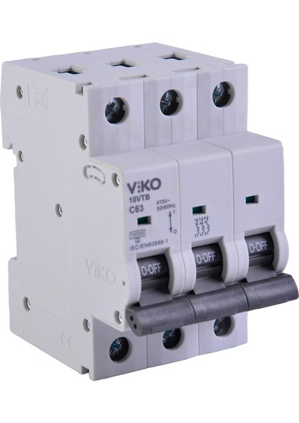 10VTB-3C63 Otomatik Sigorta 10KA C Tipi 3 Kutup 63A