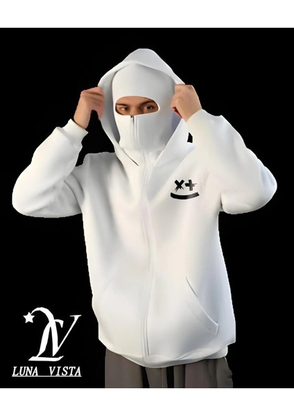 Erkek Maskeli Ninja Hırka 3 Iplik Oversize
