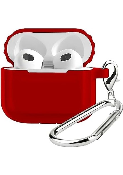 Labs 3 Uyumlu Rubber Silicone Kancalı Yumuşak Silikon Kılıf 3 Uyumlu Kulaklık Kılıfı (Kırmızı) modelleri