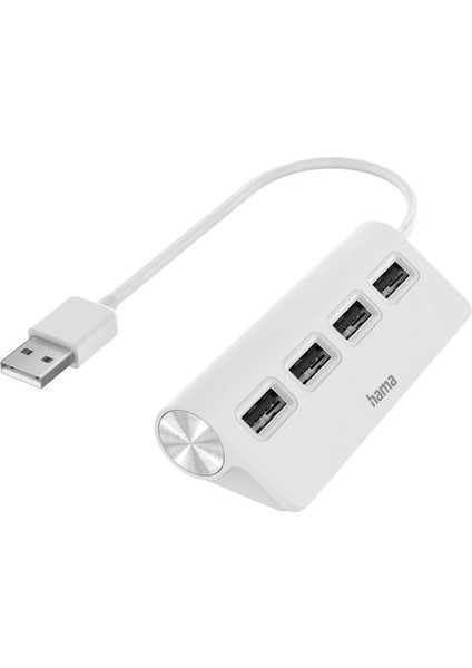 USB Hub, 4 Ports, USB 2.0, 480 Mbit/s, Beyaz