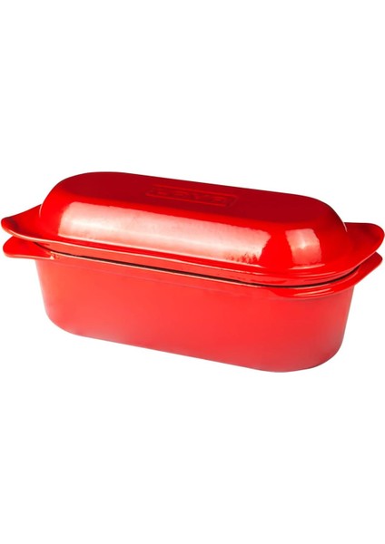 Lv P Ek 1228 Metal Dikdörtgen Ekmek Tenceresi, 12X28, Kırmızı