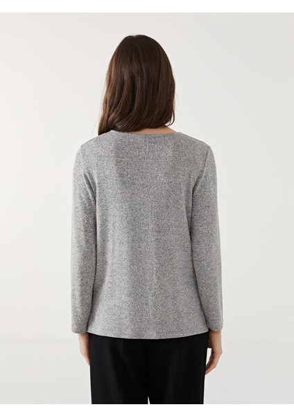 Yeni Sezon Bisiklet Yaka Taşlı Kadın Bluz indirimleri