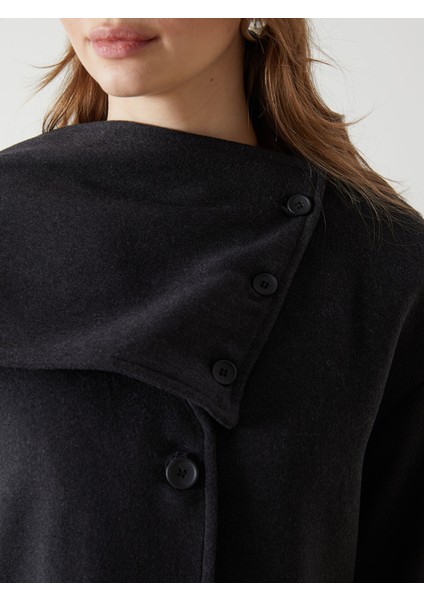 Yeni Sezon V Yaka Atkılı Kadın Kaşe Kaban modelleri