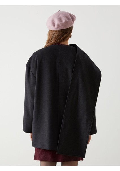 Yeni Sezon V Yaka Atkılı Kadın Kaşe Kaban indirimleri