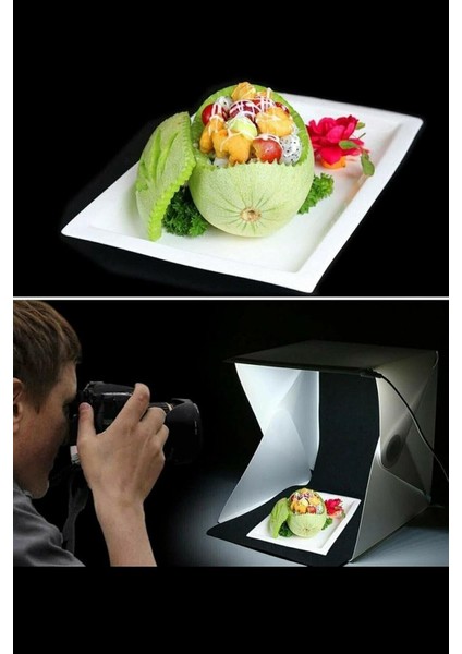 Ürün Çekim Çadırı Mini Fon Fotoğraf Stüdyosu Ledli Işık Perdesi