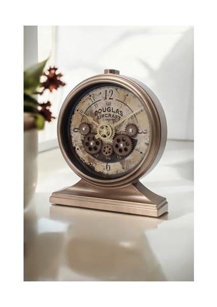 Mark Premium Serisi Eskitme Kadranlı Döner Çarklı 32X28 cm Ev ve Ofis Masa ve Duvar Saati Rakamlı fiyatları