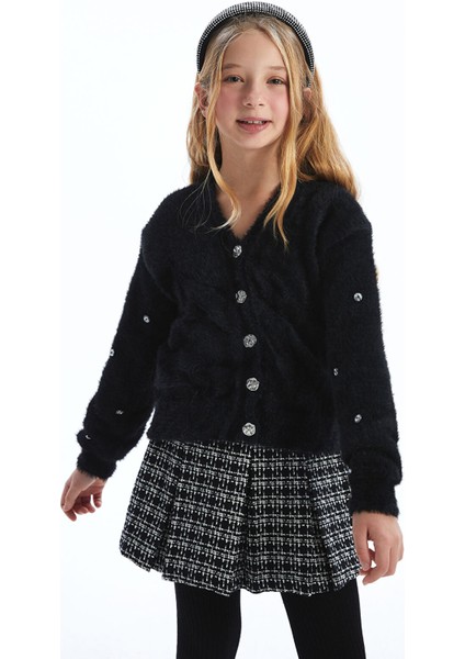 Yeni Sezon V Yaka Kız Çocuk Triko Hırka