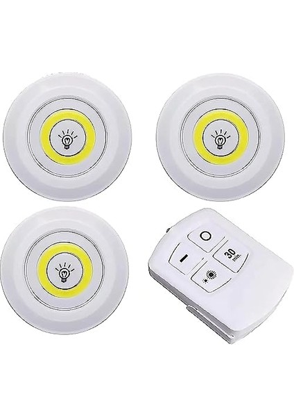 Uzaktan Kumandalı ve Basmalı Düğmeli 3 Adet Kendinden Yapışkanlı LED Işık Paketi, Kablosuz Kurulum, Iç Mekan Kullanımı Için Ideal, Beyaz Işık (Piller Dahil Değildir) modelleri