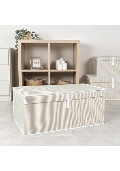 Çok Amaçlı Kapaklı Sandık Tipi Hurç Organizer – Büyük Boy Saklama Kutusu – Dolap Içi, Yatak Altı ve Altı Için Sert ve Dayanıklı Depolama Çözümü – Katlanabilir (Krem, 70X40X30 Cm) modelleri