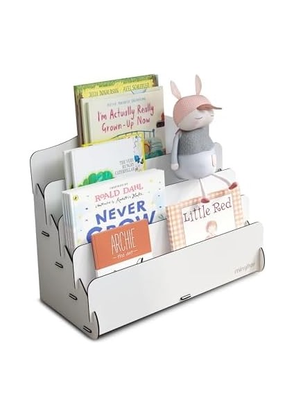 Mini Çocuk Kitaplığı 4 Raflı Ahşap Çocuk Odası Kitaplık Masaüstü Mini Kitaplık (Beyaz) modelleri