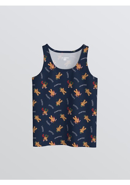 Yeni Sezon Bisiklet Yaka Yılbaşı Temalı Erkek Çocuk Atlet 2'li modelleri