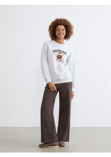 Yeni Sezon Ayı Teddy Baskılı Oversize Kadın Kalın Sweatshirt fiyatları