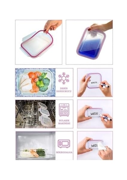 RP535 Kare Cam Saklama Kabı, Şeffaf, 2600 ml fiyatları