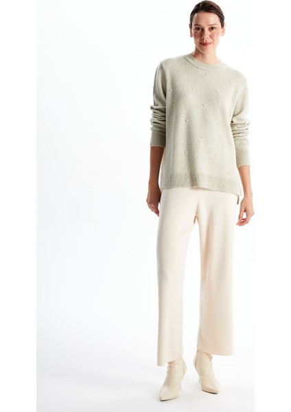 Yeni Sezon Bisiklet Yaka Işlemeli Kadın Triko Kazak fiyatları