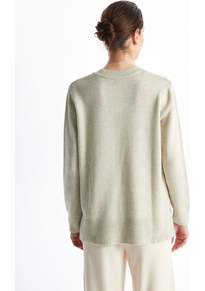 Yeni Sezon Bisiklet Yaka Işlemeli Kadın Triko Kazak fırsatları