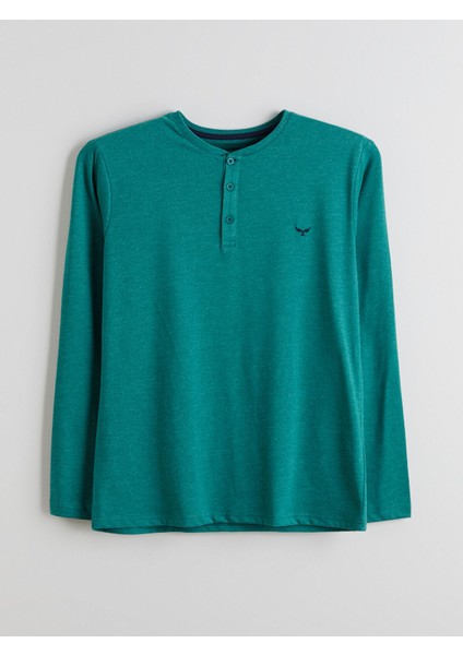 Yeni Sezon Bisiklet Yaka Uzun Kollu Erkek Pijama Üst modelleri