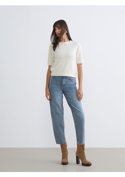 Yeni Sezon Barrel Fit Kadın Jean Pantolon