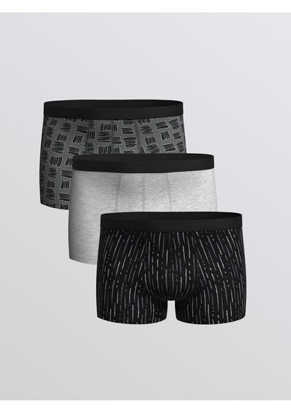 Yeni Sezon Standart Kalıp Pamuklu Esnek Erkek Boxer 3'lü