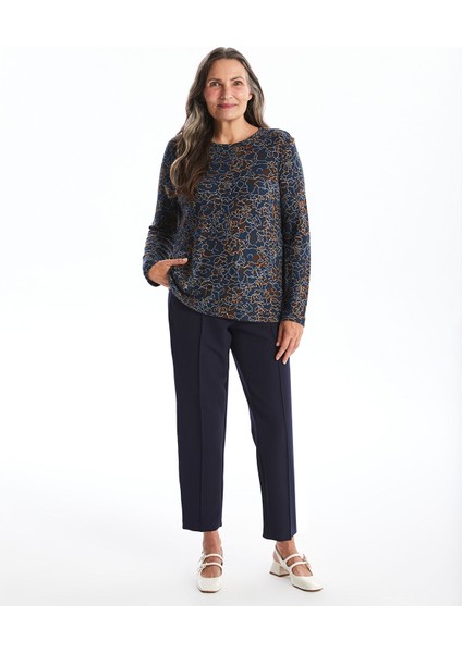 Yeni Sezon Bisiklet Yaka Desenli Uzun Kollu Kadın Bluz fiyatları