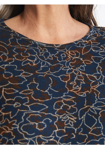 Yeni Sezon Bisiklet Yaka Desenli Uzun Kollu Kadın Bluz modelleri