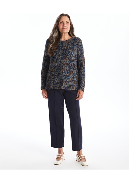 Yeni Sezon Bisiklet Yaka Desenli Uzun Kollu Kadın Bluz fırsatları