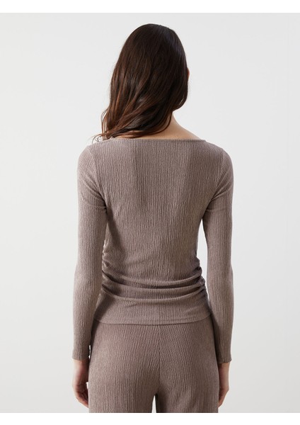 Yeni Sezon Bisiklet Yaka Dokulu Kadın Bluz fırsatları