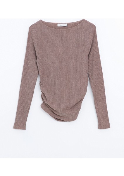 Yeni Sezon Bisiklet Yaka Dokulu Kadın Bluz indirimleri