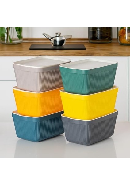 1037 Erzak Çok Amaçlı Bakliyat Saklama Kabı Dolap Içi Organizer 6'lı 1,5 L Still Box modelleri