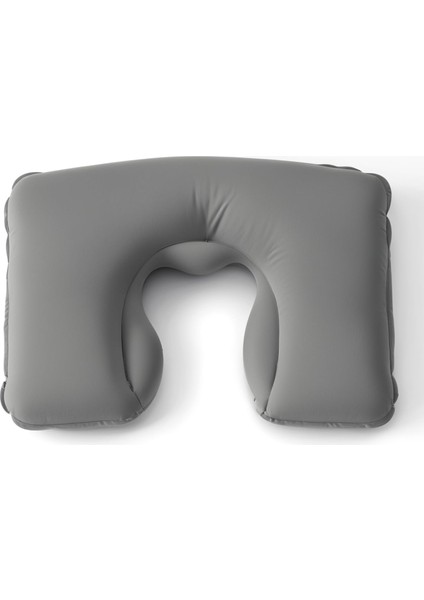 Şişme Seyahat Yastığı Boyun Destekli Taşınabilir ve Ergonomik Tasarım Uçak Araba ve Yolculuklar Için Ideal (Gri)