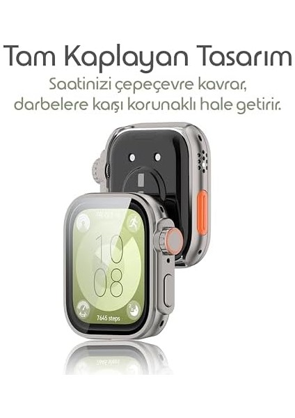 Fit 3 Için Kasa Dönüştürücü Kılıf Yeni Nesil Görünüm Veren Pc + Temperli Ekran Koruyuculu Dokunmatiği Etkilemeyen Sert Materyalli Kasa Koruyucu Fit 3 Kılıfı (Titanyum) modelleri