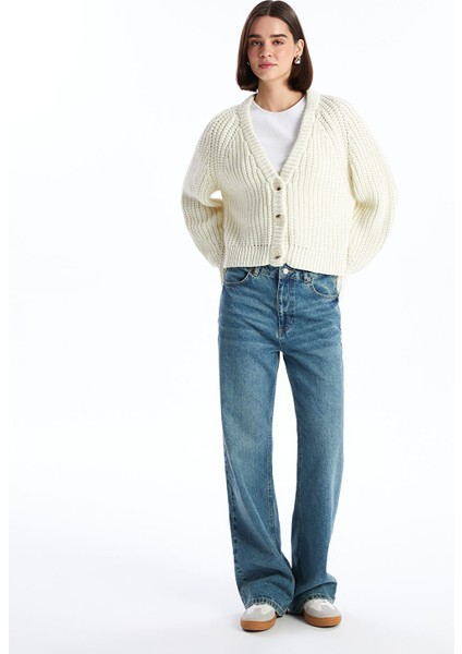 Yeni Sezon Bisiklet Yaka Kendinden Desenli Kadın Triko Hırka fiyatları