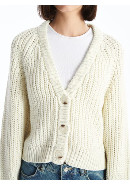 Yeni Sezon Bisiklet Yaka Kendinden Desenli Kadın Triko Hırka fırsatları