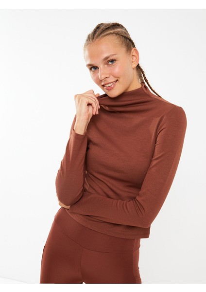 Yeni Sezon Dik Yaka Düz Uzun Kollu Kadın Spor Tişört fırsatları