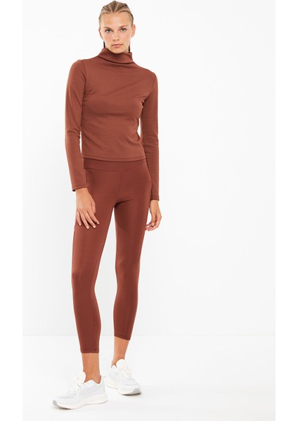 Yeni Sezon Dik Yaka Düz Uzun Kollu Kadın Spor Tişört indirimleri