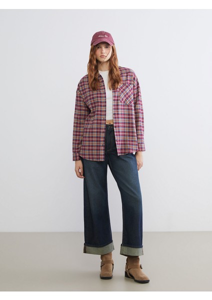 Yeni Sezon Ekose Oversize Kadın Oduncu Gömlek fiyatları