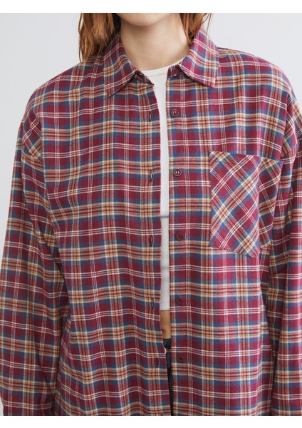 Yeni Sezon Ekose Oversize Kadın Oduncu Gömlek modelleri