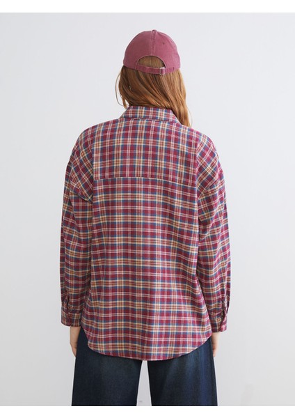 Yeni Sezon Ekose Oversize Kadın Oduncu Gömlek fırsatları